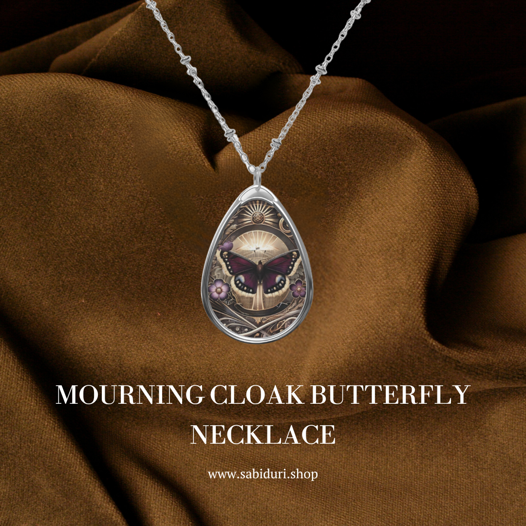 Mourning Cloak Butterfly Spirit Animal Necklace