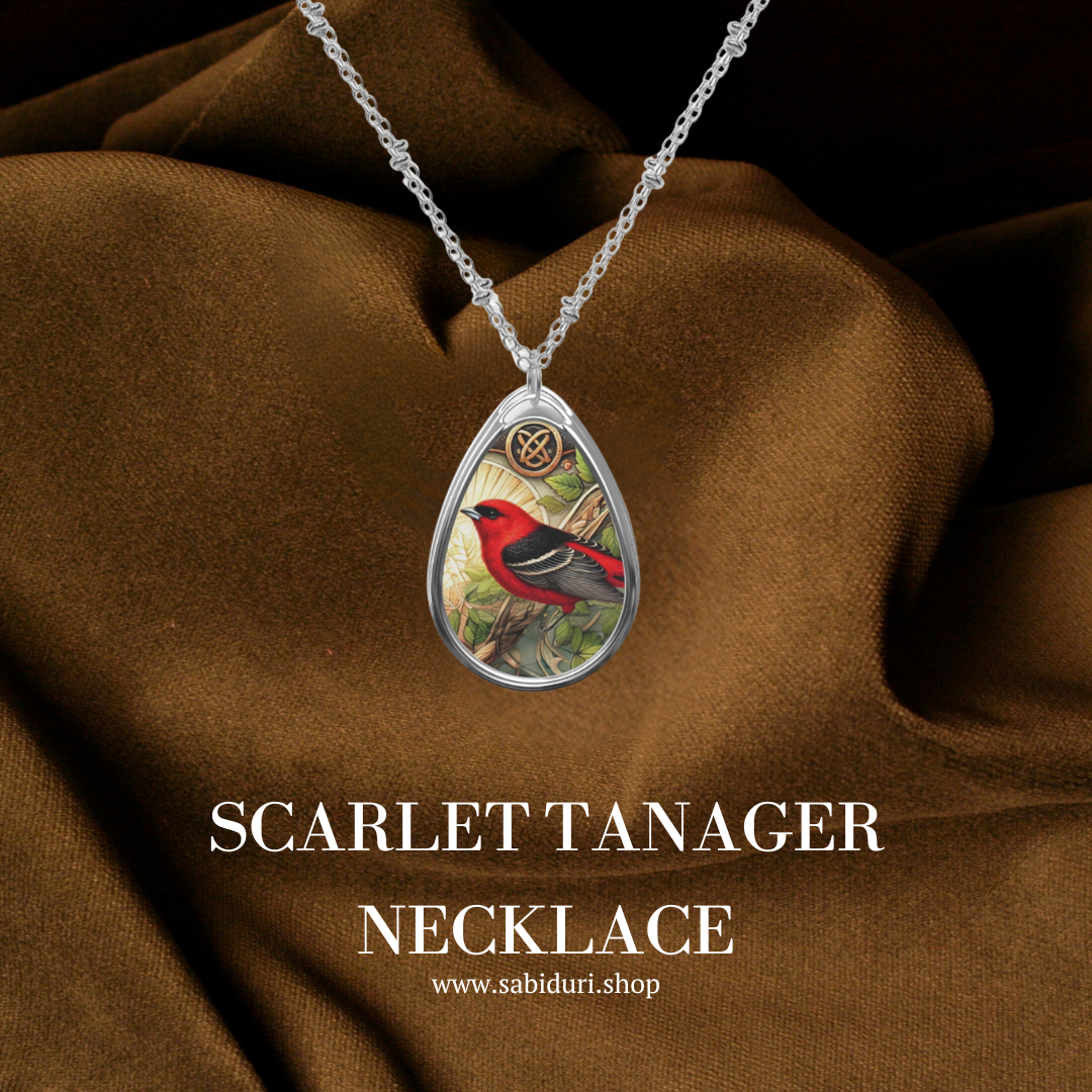Scarlet Tanager Spirit Animal Necklace