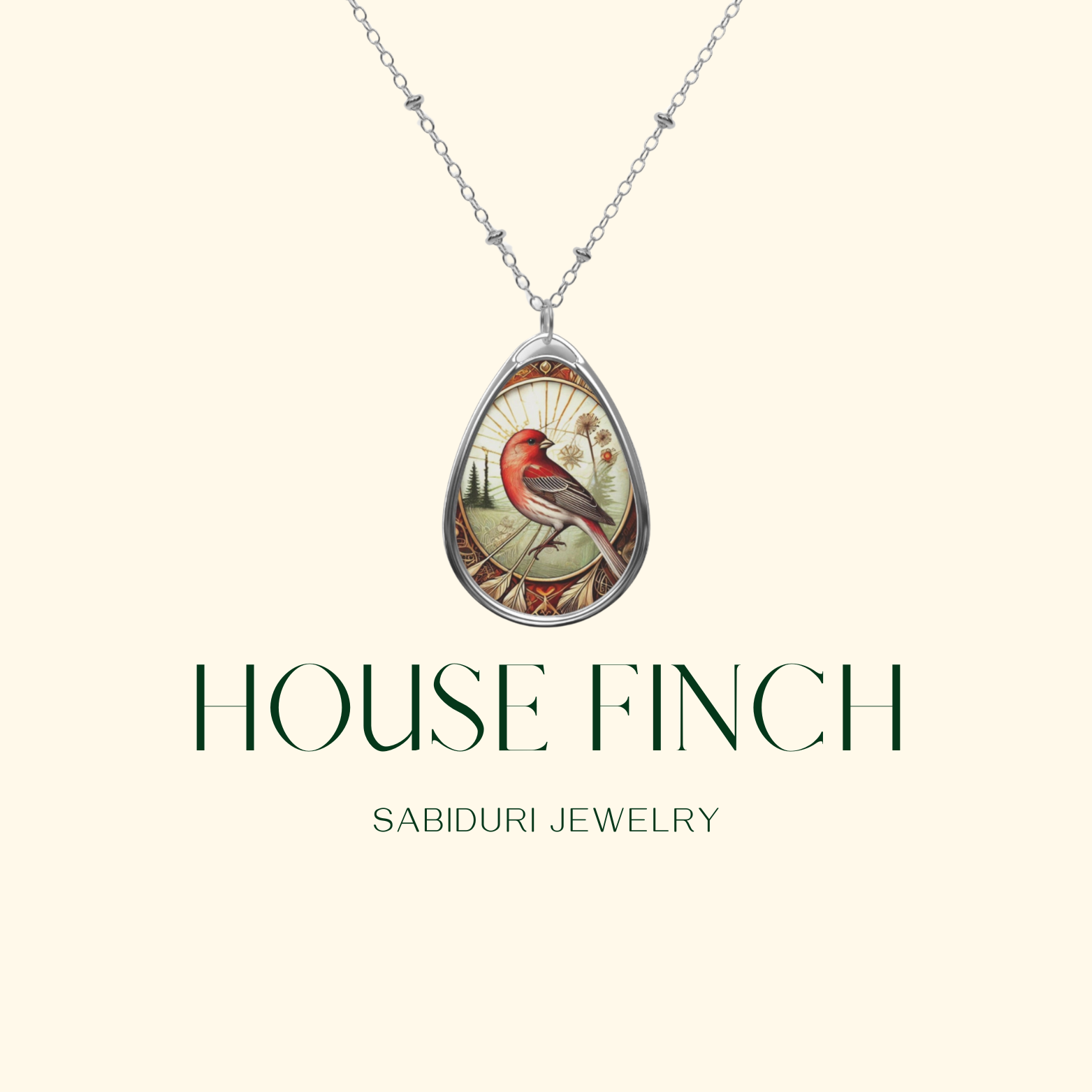 House Finch Spirit Animal Necklace