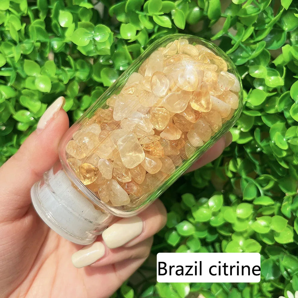 Crystal Healing Glass Water Bottle