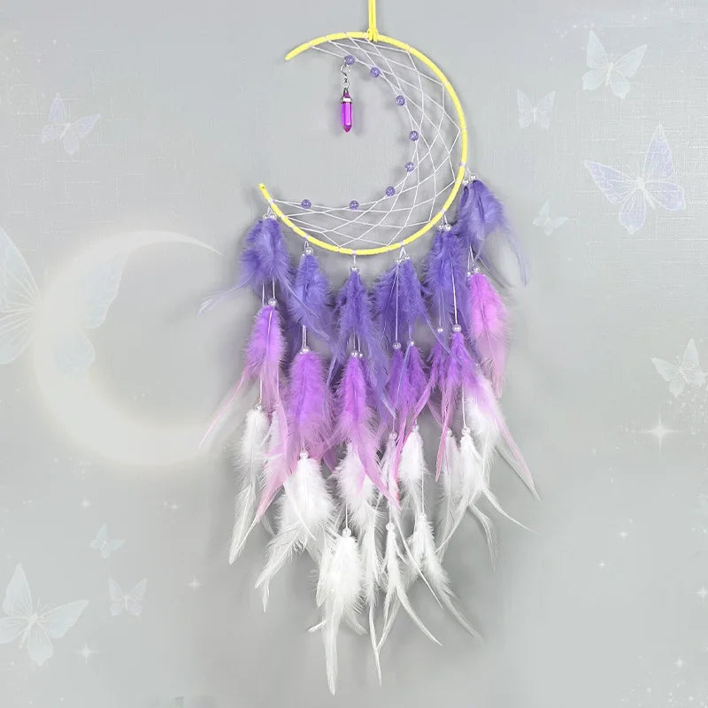 Half-Moon Crystal Dream Catcher