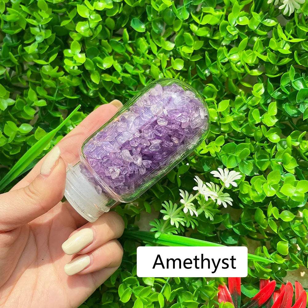 Crystal Healing Glass Water Bottle