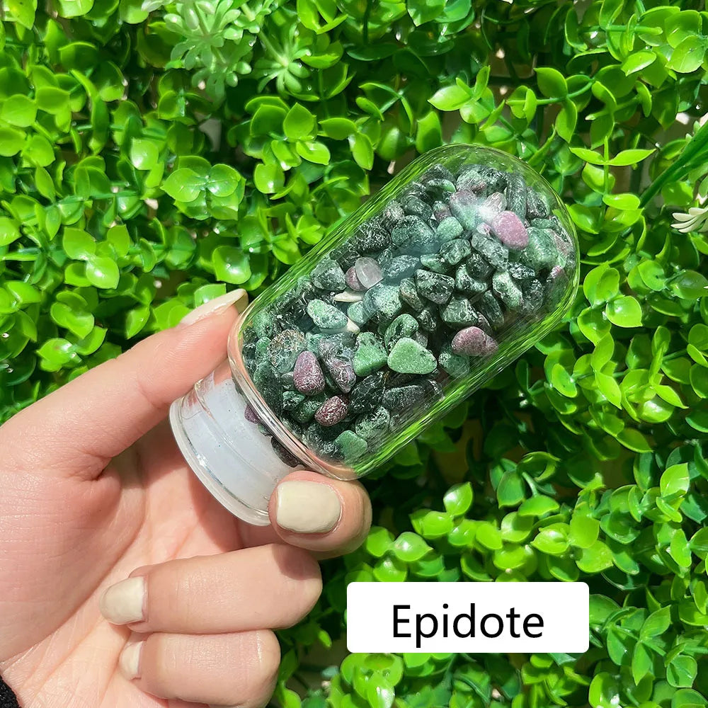 Crystal Healing Glass Water Bottle