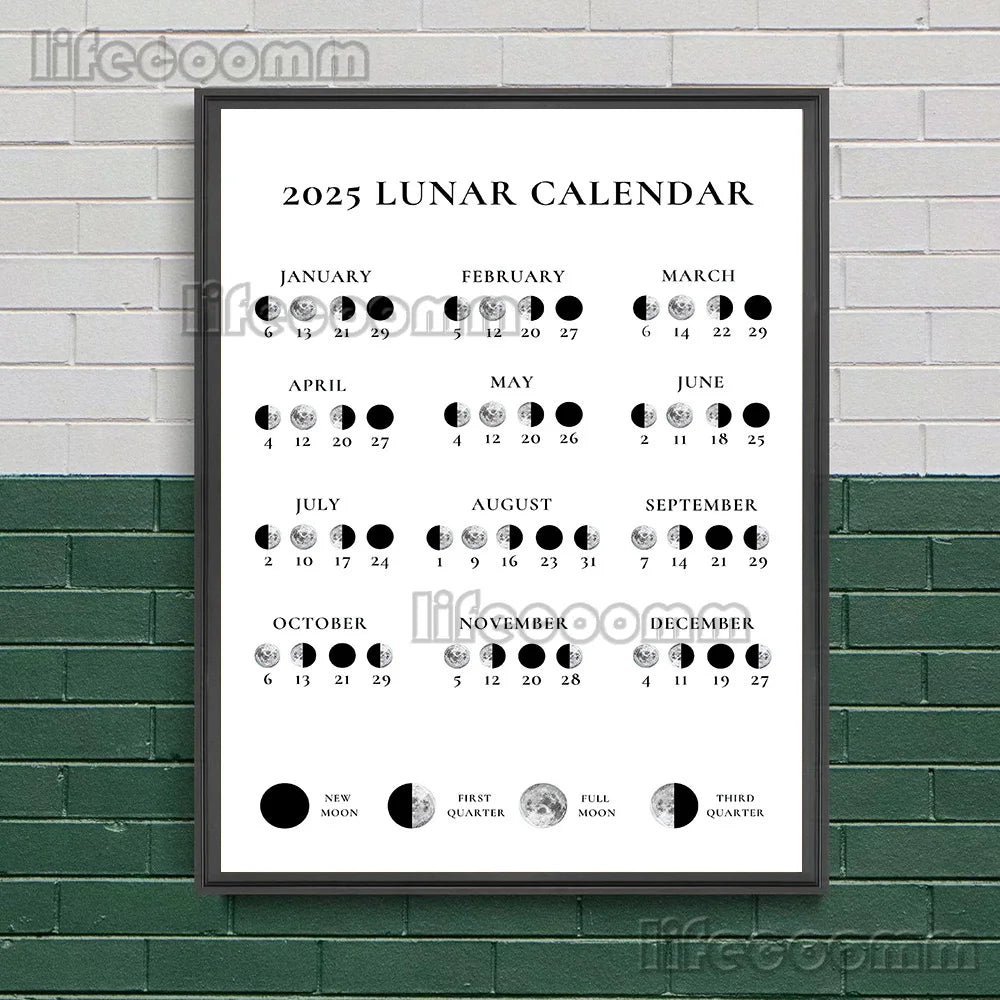 2025 Lunar Calendar With Phases Of Moon