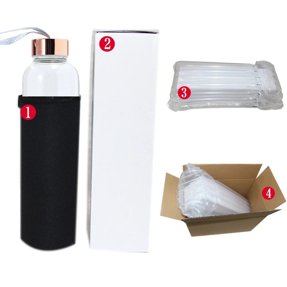 Crystal Healing Glass Water Bottle