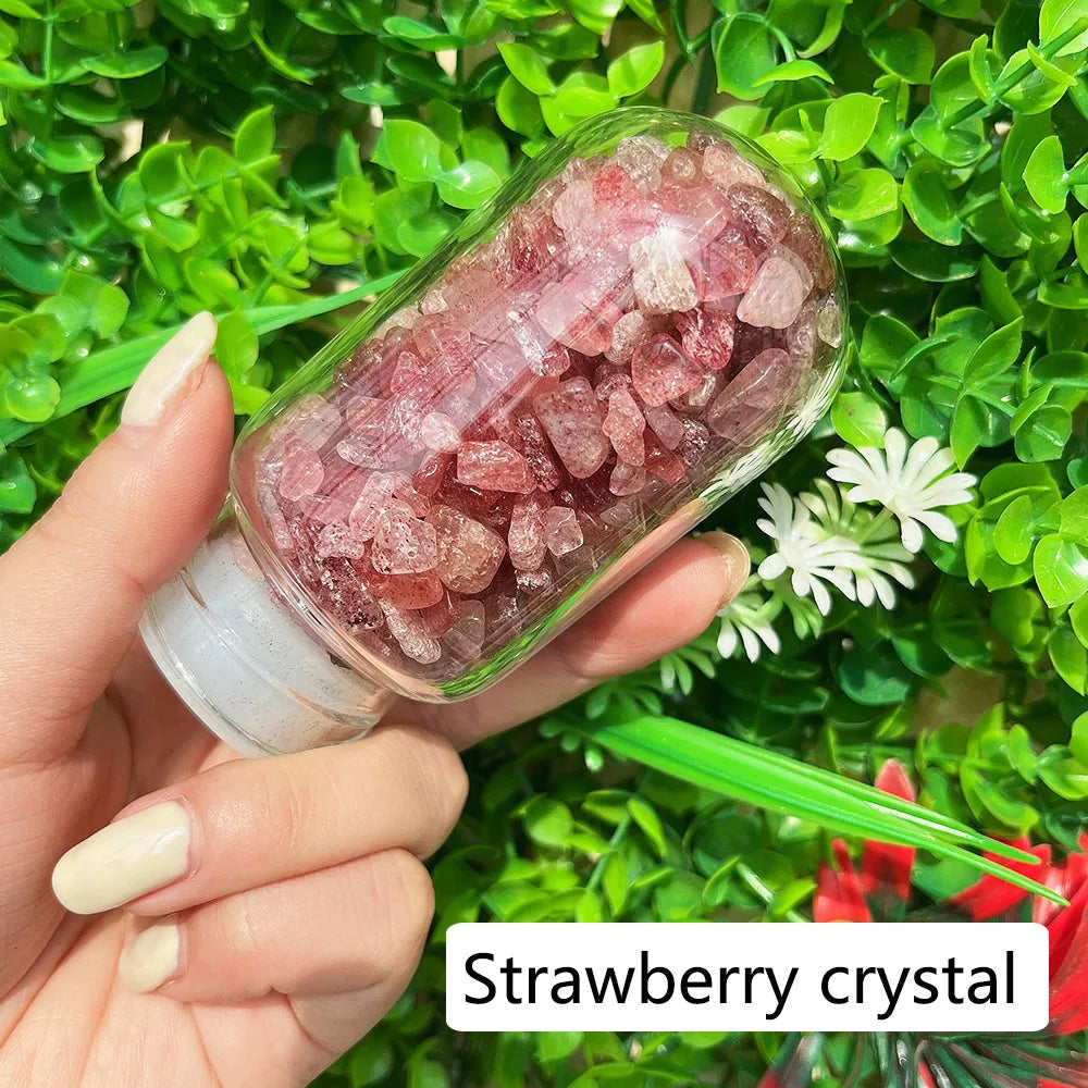 Crystal Healing Glass Water Bottle