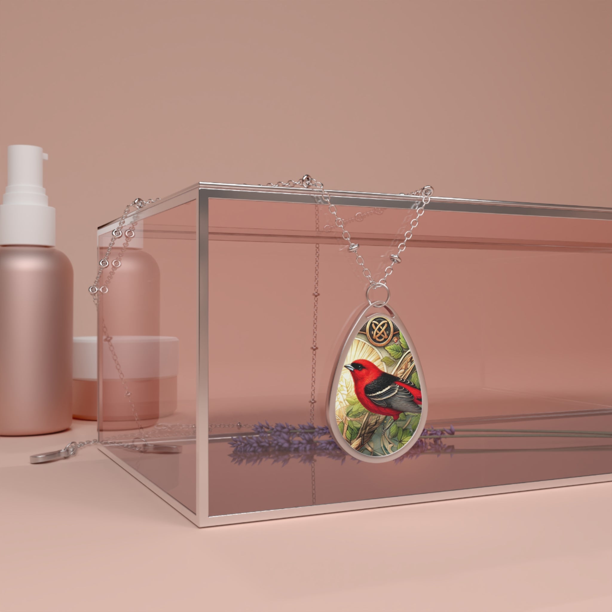 Scarlet Tanager Spirit Animal Necklace