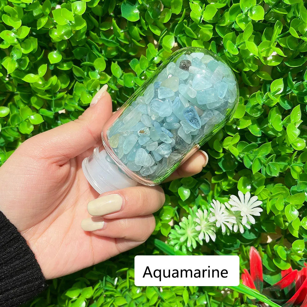 Crystal Healing Glass Water Bottle