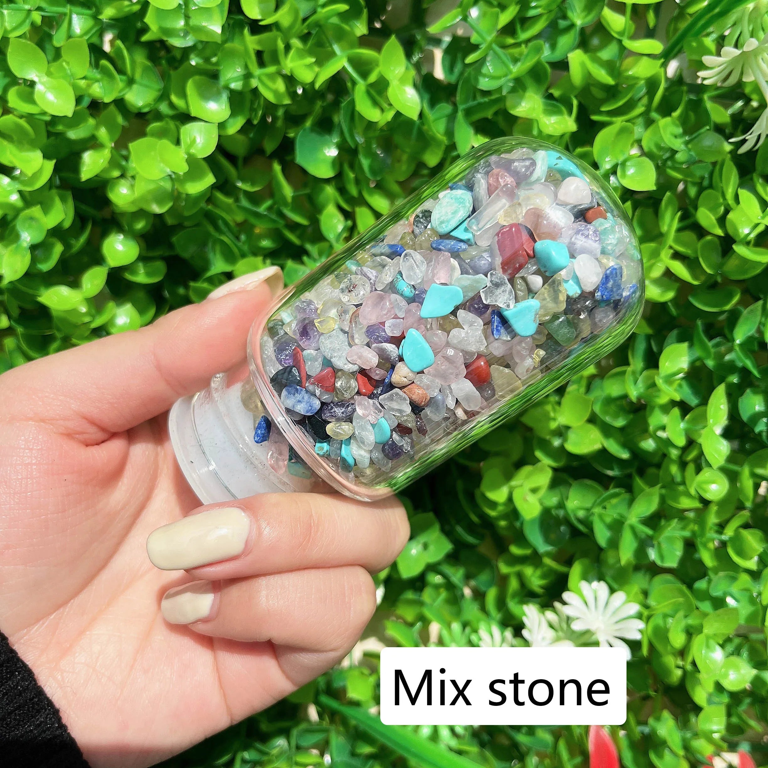 Crystal Healing Glass Water Bottle