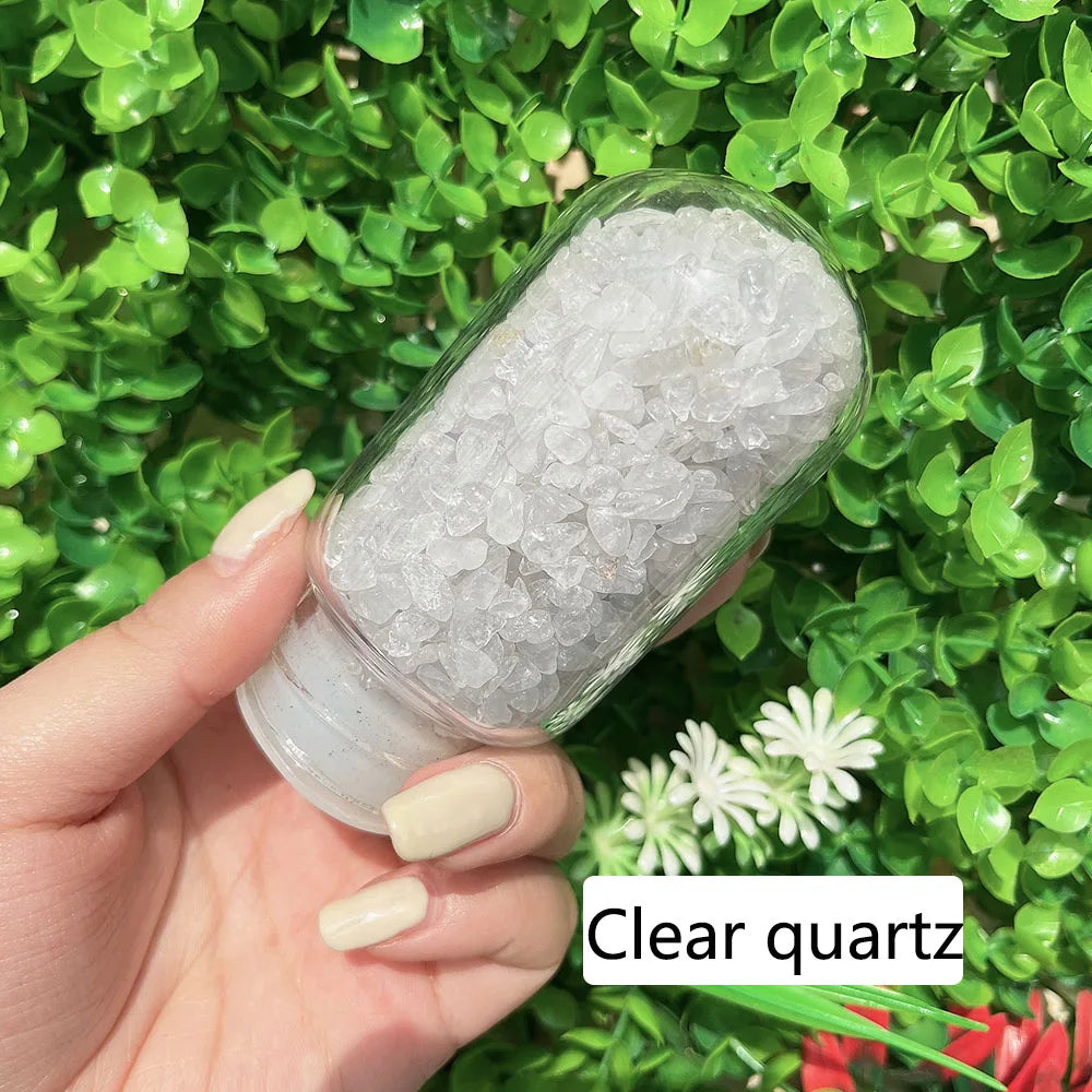 Crystal Healing Glass Water Bottle