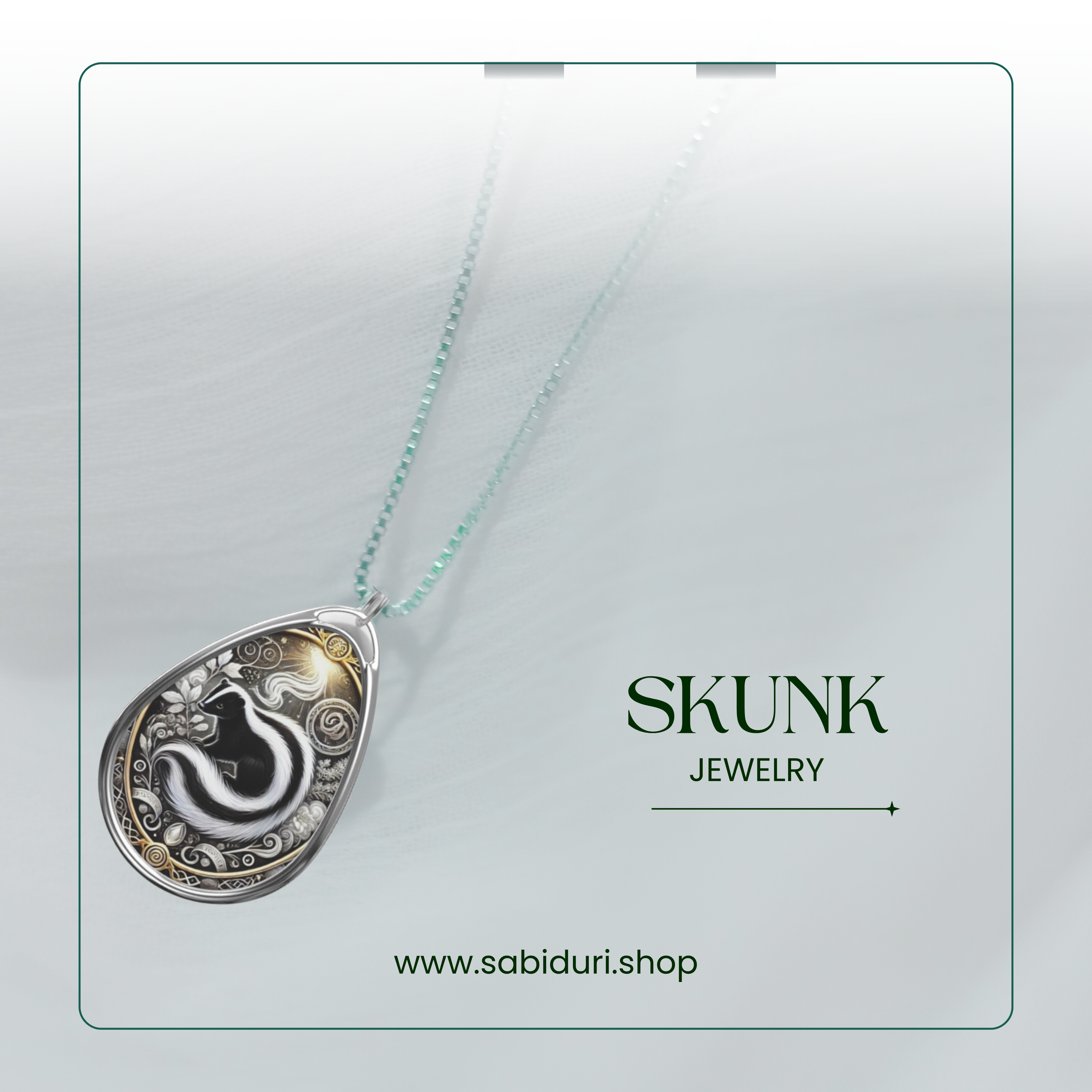 Skunk Spirit Animal Necklace