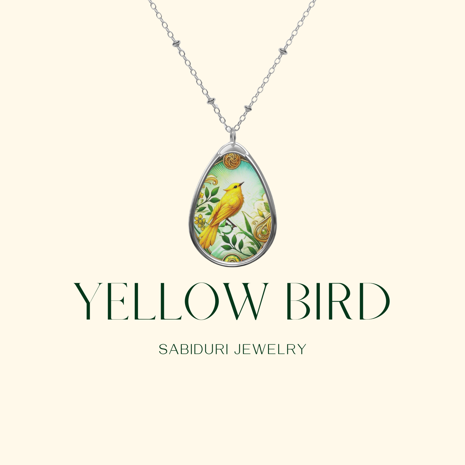 Yellow Bird Spirit Animal Necklace
