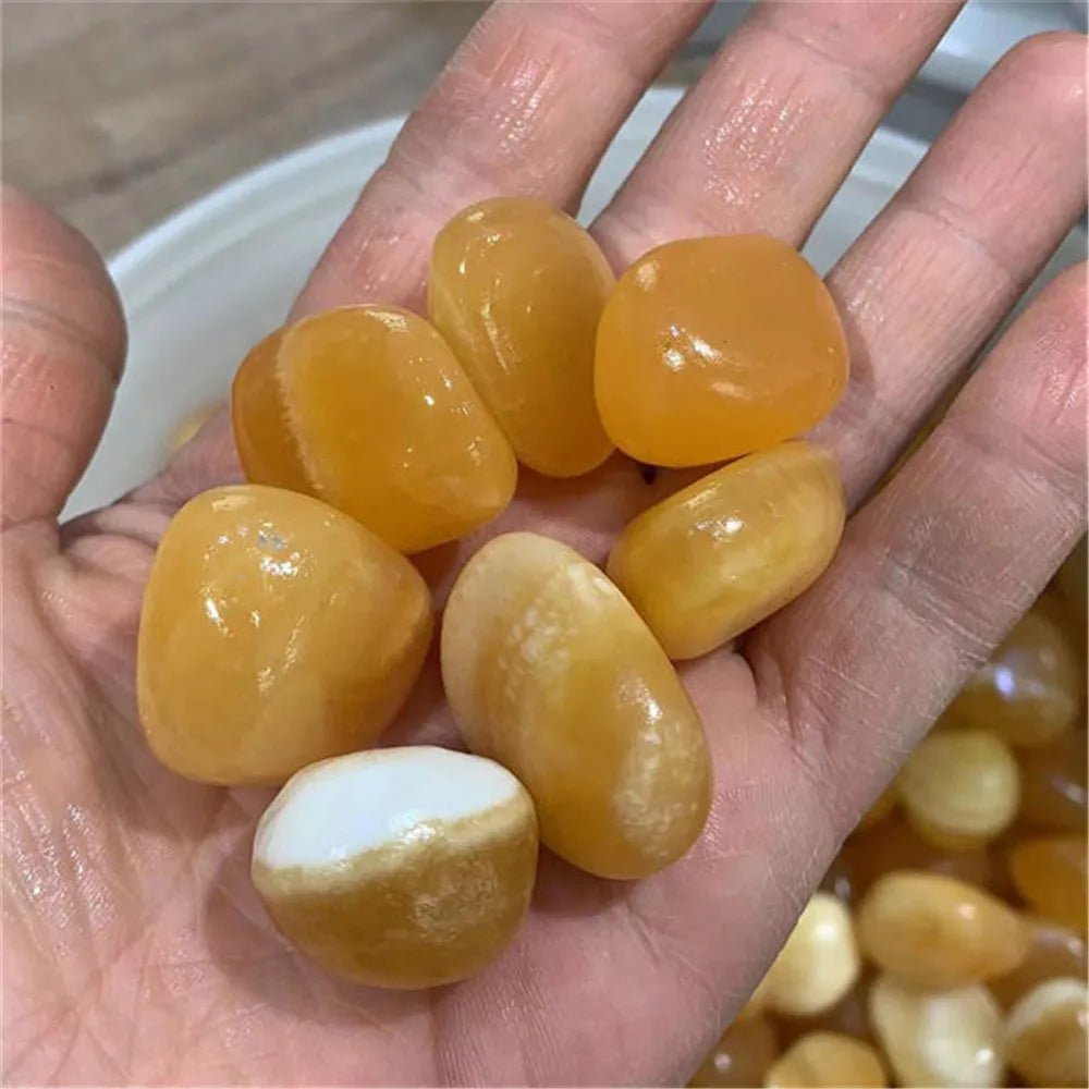 Natural Orange Calcite Tumbled Stones